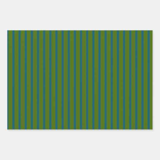 Festive Green Blue Polka Dots Stripes Solid Inpakpapier Vel (Voorkant 3)