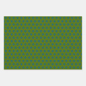 Festive Green Blue Polka Dots Stripes Solid Inpakpapier Vel (Voorkant 2)