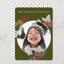 Festive Green Botanical Circus Foto met kerstmis