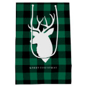 Festive Green Buffalo Plays Patroon Medium Cadeauzakje (Achterkant)