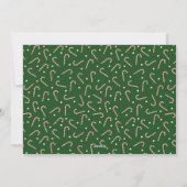 Festive Green Candy Cane Elegant Gold Script Photo Feestdagenkaart (Achterkant)