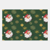 Festive Green- en Gold-kerstscript Inpakpapier Vel (Voorkant 2)