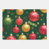 Festive Green- en Gold-kerstscript Inpakpapier Vel (Voorkant)