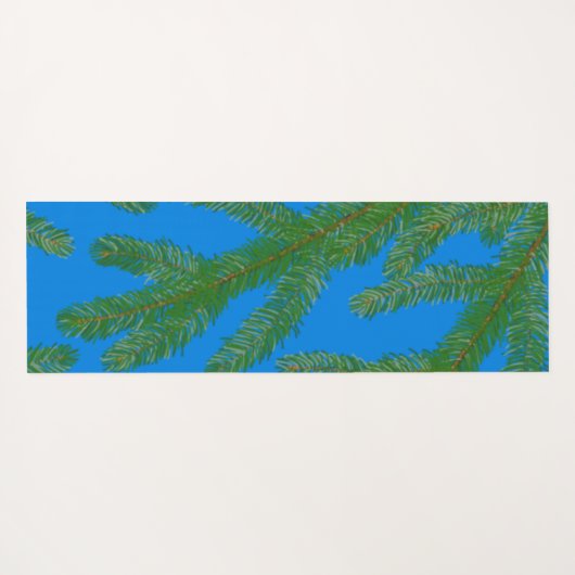 Festive Green fir-boomvertakkingen en twigs Blue Yogamat (Achterkant (horizontaal))