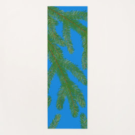 Festive Green fir-boomvertakkingen en twigs Blue Yogamat
