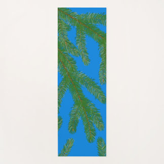 Festive Green fir-boomvertakkingen en twigs Blue Yogamat