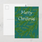 Festive Green Fir Tree Branches kerst Briefkaart (Voorkant / Achterkant)