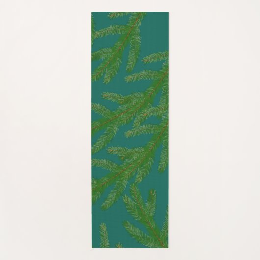 Festive Green Fir Tree Branches Yogamat (Voorkant)