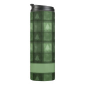 Festive Green Fir Tree Plaid And Name Christmas Thermosbeker (Geroteerd rechts)
