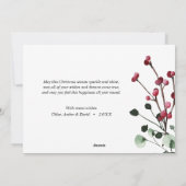 Festive Green Foliage Eucalyptus Red Cardinale Bir Feestdagenkaart (Achterkant)