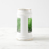 Festive Green Folie Snowflakes Monogram Naam Bierpul (Center)