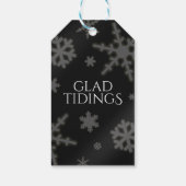 Festive Green Folie Snowflakes Monogram Naam Cadeaulabel (Achterkant)