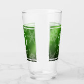 Festive Green Folie Snowflakes Monogram Naam Glas (Rechts)