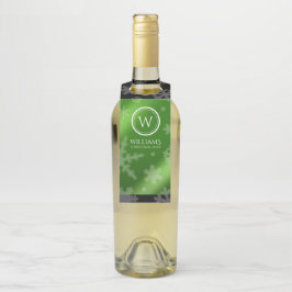 Festive Green Folie Snowflakes Monogram Name Bottl Flessenhanger