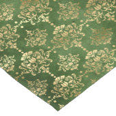 Festive Green & Gold Foil Winter KerstDamask Korte Tafelloper (Hoek)