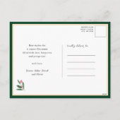 Festive Green Gold Foliage Pine Waterverf Floral Feestdagenkaart (Achterkant)