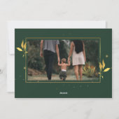 Festive Green Gold Joyful Two Afbeelding Kerstmis Feestdagenkaart (Achterkant)