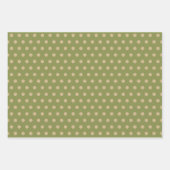 Festive Green Gold Polka Dots Stripes Solid Inpakpapier Vel (Voorkant 2)