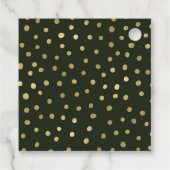 Festive Green & Gold Snow Holiday Party Bedankjes Labels (Achterkant)