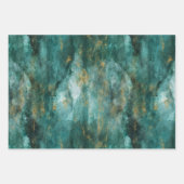 Festive Green Gold-Waterverf set van 3 Inpakpapier Vel (Voorkant 2)
