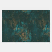 Festive Green Gold-Waterverf set van 3 Inpakpapier Vel (Voorkant)