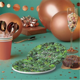 Festive Green Holly Berry Christmas Paper Plates Papieren Bordje