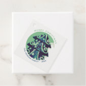 Festive Green kerstboomfamilie Feestdagen Bedankjes Labels (In situ)