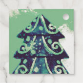 Festive Green kerstboomfamilie Feestdagen Bedankjes Labels (Achterkant)