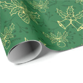 Festive Green Kerstmis Cadeaupapier (Rol Hoek)