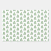 Festive Green Kerstmis Tree Waterverf Holiday Inpakpapier Vel (Voorkant 3)
