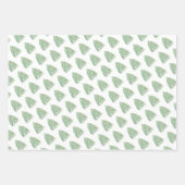 Festive Green Merry Christmas Tree Waterverf Inpakpapier Vel (Voorkant 3)