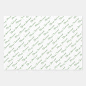 Festive Green Merry Christmas Tree Waterverf Inpakpapier Vel (Voorkant)