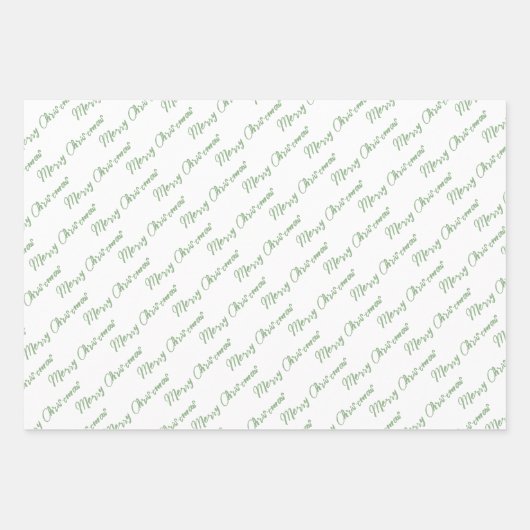Festive Green Merry Christmas Tree Waterverf Inpakpapier Vel (Voorkant)