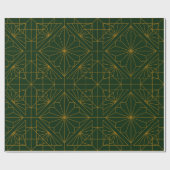 Festive Green Modern Art Deco Gold Pattern 101 Cadeaupapier (Vlak)