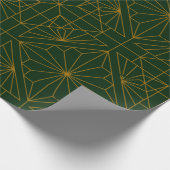 Festive Green Modern Art Deco Gold Pattern 101 Cadeaupapier (Hoek)