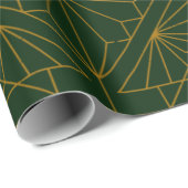 Festive Green Modern Art Deco Gold Pattern 101 Cadeaupapier (Rol Hoek)