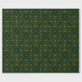 Festive Green Modern Art Deco Gold Pattern 103 Cadeaupapier (Vlak)