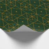 Festive Green Modern Art Deco Gold Pattern 103 Cadeaupapier (Hoek)