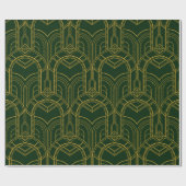 Festive Green Modern Art Deco Gold Pattern 104 Cadeaupapier (Vlak)