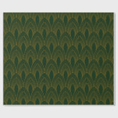 Festive Green Modern Art Deco Gold Pattern 106 Cadeaupapier (Vlak)