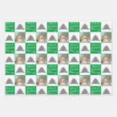 Festive Green Pet-foto kerstboom Inpakpapier Vel (Voorkant)