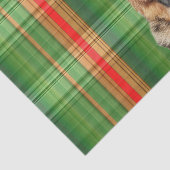 Festive Green Plaid German Shepherd Dog Christmas Tissuepapier (Detail)