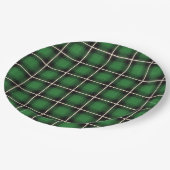 Festive Green Plays Checkered Pattern-Borden Papieren Bordje (Gekanteld)