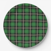 Festive Green Plays Checkered Pattern-Borden Papieren Bordje (Voorkant)