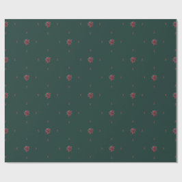 Festive Green Poinsettia Wrapping Paper Cadeaupapier