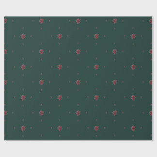 Festive Green Poinsettia Wrapping Paper Cadeaupapier
