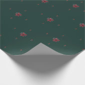 Festive Green Poinsettia Wrapping Paper Cadeaupapier (Hoek)