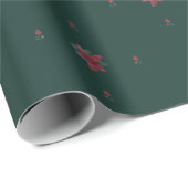 Festive Green Poinsettia Wrapping Paper Cadeaupapier (Rol Hoek)