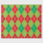 Festive Green & Red Checkered Plays Cadeaupapier (Vlak)