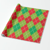 Festive Green & Red Checkered Plays Cadeaupapier (Uitgerold)